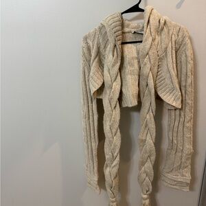 Laundry by Design Beige Cable Knit Shrug